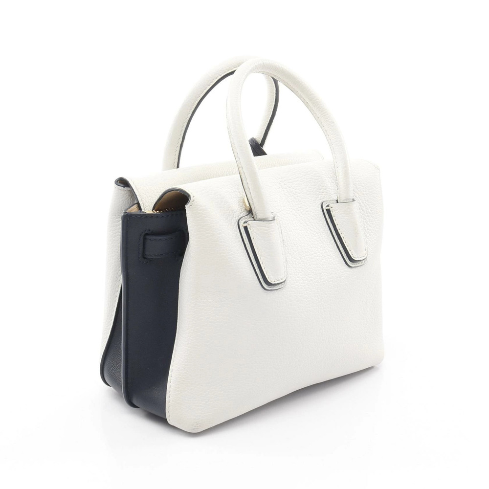 Mcm Handbag Blue Milla Leather White Navy